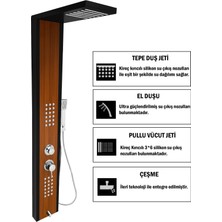 Çift Renk (Siyah-Teak Ağacı) Masajlı Duş Paneli , Duş Sistemi , Duş Seti , Hidromasaj