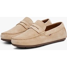 Tommy Hilfiger Erkek  Bej Deri Loafer