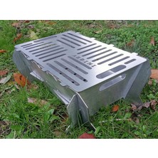 Ardini Lazer Mangal Portatif Pratik Katlanabilir Paslanmaz Izgaralı 41X25 cm