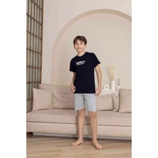 Kıpırık Baby Erkek Çocuk  Lacivert Desenli Şortlu  Pijama Takımı