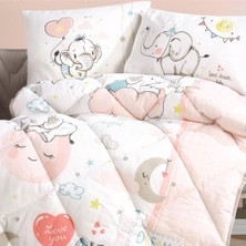 100% Pamuk Ranforce Bebek Uyku Seti Sweet Dreams V1 Pudra