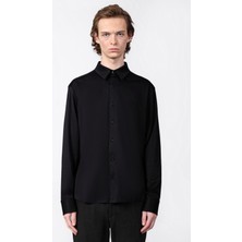 Isaora  Pamuk Regular Fit Düz Yaka Gömlek Erkek Gömlek ISR4119 Blck