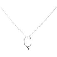 Nusret Takı 925 Ayar Gümüş 3 Boyutlu Ç Harfi Kolye