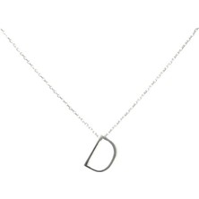 Nusret Takı 925 Ayar Gümüş 3 Boyutlu D Harfi Kolye