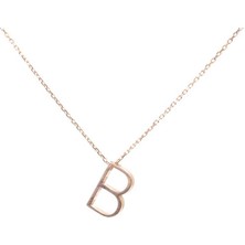 Nusret Takı 925 Ayar Gümüş 3 Boyutlu B Harfi Kolye