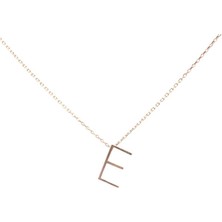 Nusret Takı 925 Ayar Gümüş 3 Boyutlu E Harfi Kolye