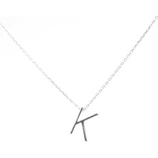 Nusret Takı 925 Ayar Gümüş 3 Boyutlu K Harfi Kolye