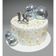 Happy Valley Disko Topu Pasta Süsü 4 cm 6 Adet Disko Topu Pasta Üzeri Süs Kek Dekorasyonları