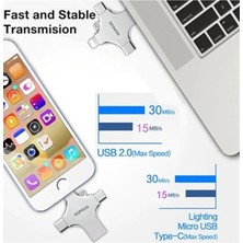 Otg 4in1 Cep Telefonu Çok Fonksiyonlu USB Flash Bellek 64 GB Type-C, Micro Sd ve Kart Okuyucu