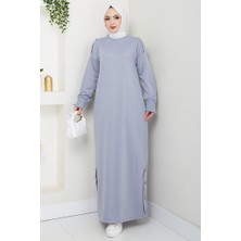 Siyar Apolet Detaylı Elbise 1424 - Gri