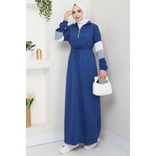 Zalin Şerit Detaylı Elbise 1420 - Indigo