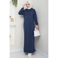 Anger Kapüşonlu Elbise 1421 - Lacivert