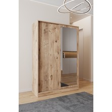 AE-3071 Patentli Ideal Aynalı Vestiyer Portmanto Ayakkabılık Raflı Askılıklı, Atlantik Çam