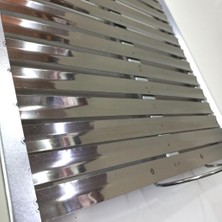 Paslanmaz Çelik Geniş Panelli 45X30 Oluklu Köfte Izgarası Üst Paneli 50CM Mangal Için Üst Platform