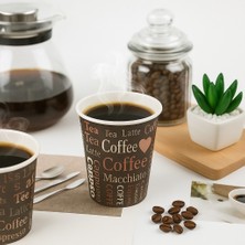 Roll-Up Karton Bardak 7 oz Cafe Baskılı Kahverengi 500 Adet