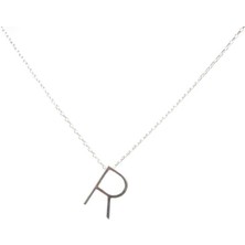 Nusret Takı 925 Ayar Gümüş 3 Boyutlu R Harfi Kolye