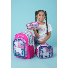Cambridge Polo Club Unicor Desenli 3'lü Kız Çocuk Ilkokul Çanta Seti
