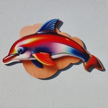 2 Adet 3D Görünümlü Yunus Magnet 6 x 9 cm