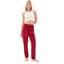 Kadın Desenli Yumuşak Dokulu Örme Süet Kadife Pijama Altı