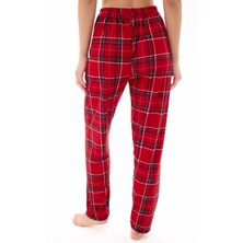 Kadın Desenli Yumuşak Dokulu Örme Süet Kadife Pijama Altı