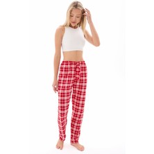 Kadın Desenli Yumuşak Dokulu Örme Süet Kadife Pijama Altı