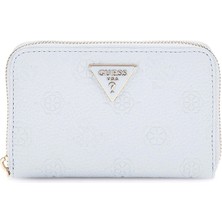 Guess Kadın Mavi Beyaz Cresidia Orta Boy Fermuarlı Cüzdan