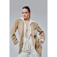 Vizon Gömlek Detaylı Regular Blazer Ceket