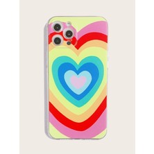 Xiaomi Redmi 5+ Plus Çok Renkli Kalp Desenli Şeffaf Kılıf