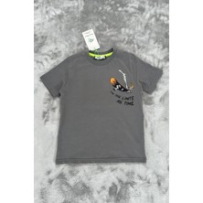 Ön ve Arkası Baskılı %100 Pamuk Erkek Çocuk  Penye Tişört