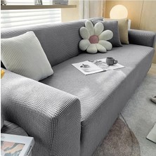 Hansarayhome Hansaray Likrali Streç Lastikli Esnek Yikanabilir Kare Desen Üç Kişilik Kotuk Örtüsü Koltuk Kılıfı