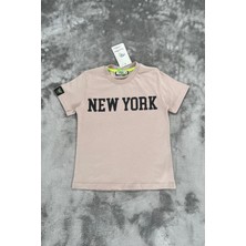 Ön ve Arkası Baskılı %100 Pamuk Erkek Çocuk  Penye Tişört