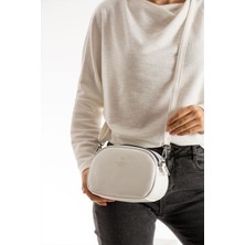 Sanmorris Kadın  Deri Ayarlanabilir Çapraz Askılı 2 Gözlü Omuz Çantası