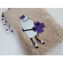 Hozeyethnic Shop Tablet/ebook Çantası Kılıfı Peluş Bej -Mor