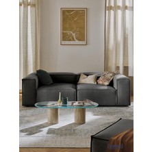 Most Mollis 2 Modül Kanepe Koltuk 41 Koyu Antrasit Keten Kumaş Yataş Sünger (Evinize Teslim)