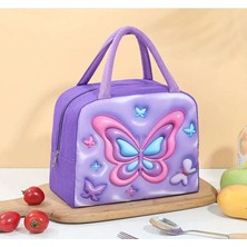 Kelebek Mor Öğle Yemek Beslenme Termal Bebek Bakım Düzenleyici Çok Amaçlı Çanta