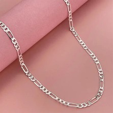 Çelik Kolye Klasik 3+1 Zincir Model 2 mm 55 cm Gümüş Silver