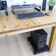 Hansdo Tekerli Bilgisayar Kasa Standı – Tekerli Bilgisayar Altlığı – Tekerli Kasa Taşıyıcı – Metal – Siyah – Spcs1
