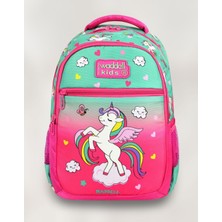 Waddell Fuşya Renk Unicorn Desenli Kız Çocuk Ilkokul Sırt Çantası ve Beslenme Çantası - Lisanslı Çanta Seti