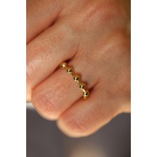 14 Ayar Altın Sıralı Topcuklar Yüzük