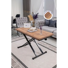 Sehpam Akıllı Home Üst Tabla Mdf Urartu Oval Köşe Alt Ayak Siyah Renk