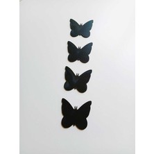 Ahşap Kelebek Siyah Renk