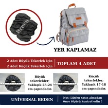Siyah Travel Bebek Arabası Tekerleği Koruyucu Kılıf, Yer Kaplamaz, Su Geçirmez, Toz Geçirmez