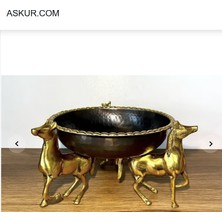 Askur Üç Atlı Bakır Işlemeli Meyvelik ve Ikramlık