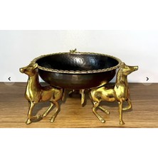 Askur Üç Atlı Bakır Işlemeli Meyvelik ve Ikramlık