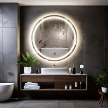 Aura Led'li Kumlamalı Lavabo & Banyo Aynası (Dokunmatik Sensörlü)