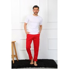 Moda Serdem Erkek Pamuk Kırmızı Tek Alt Pijama 27495