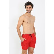 Moda Serdem Erkek Fermuar Cepli Deniz Şortu Kırmızı 27485