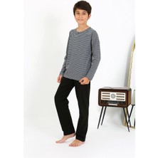 Moda Serdem Erkek Çocuk Uzun Kol Penye Pijama Takım 20438 Gri