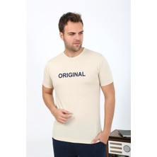 Moda Serdem Erkek Kısa Kol Penye Pijama Takımı 6867 Krem