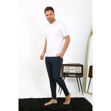 Moda Serdem Erkek Pamuk Tek Alt Pijama Lacivert 27551